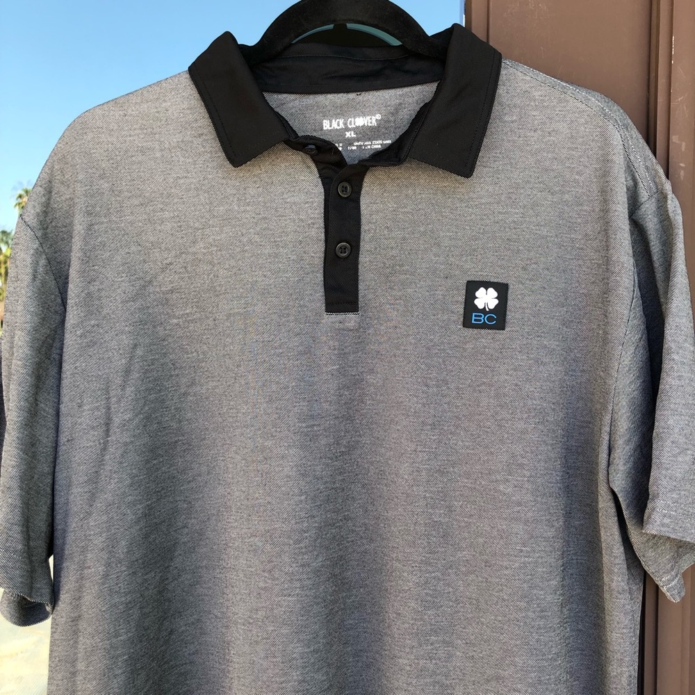 Black Clover Grey and Black Golf Polo XL